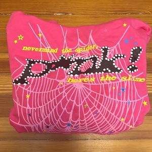 - new sp5der punk hoodie in pink